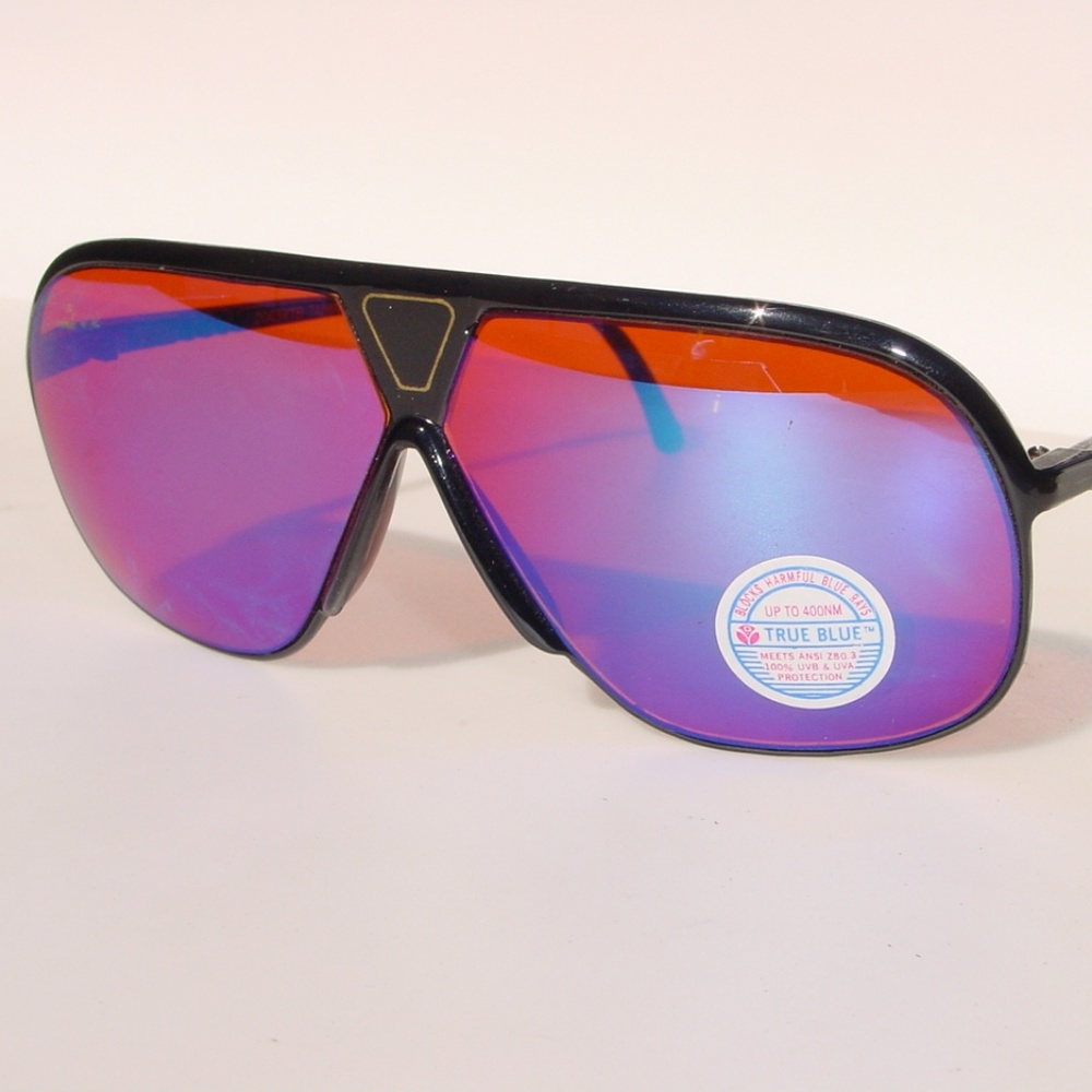 NWT TruVintage 90's Sports Aviator TruBluBlocker iridium blue mirror sunglasses